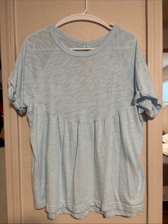 American Eagle Outfitters Tops - American Eagle Outfitters Light Blue Short Sleeve Peplum Tee